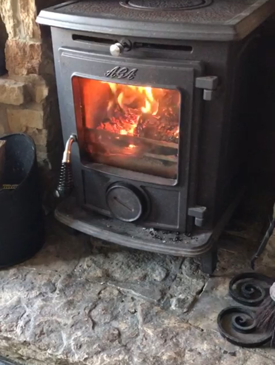 Woodburner at Sea Haven, Staithes
